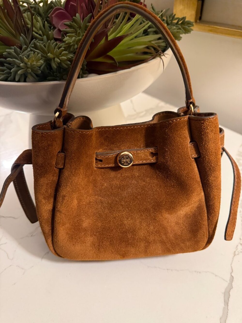 Mini Romy Suede Bucket Bag - Picture 2 of 7